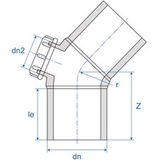 Cleaning Elbow Mld 45 LS Blk Ill