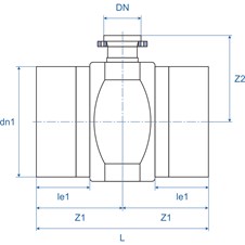 W Fabricated Air Valve Tee+Flange Ill